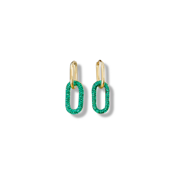 PENDIENTES GREEN FABIOLA GOLD