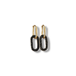 PENDIENTES BLACK FABIOLA GOLD