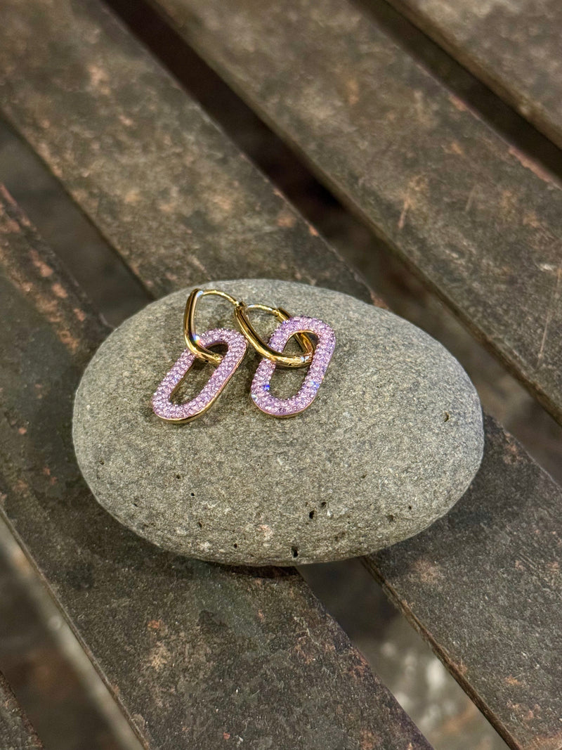 PENDIENTES PINK FABIOLA GOLD